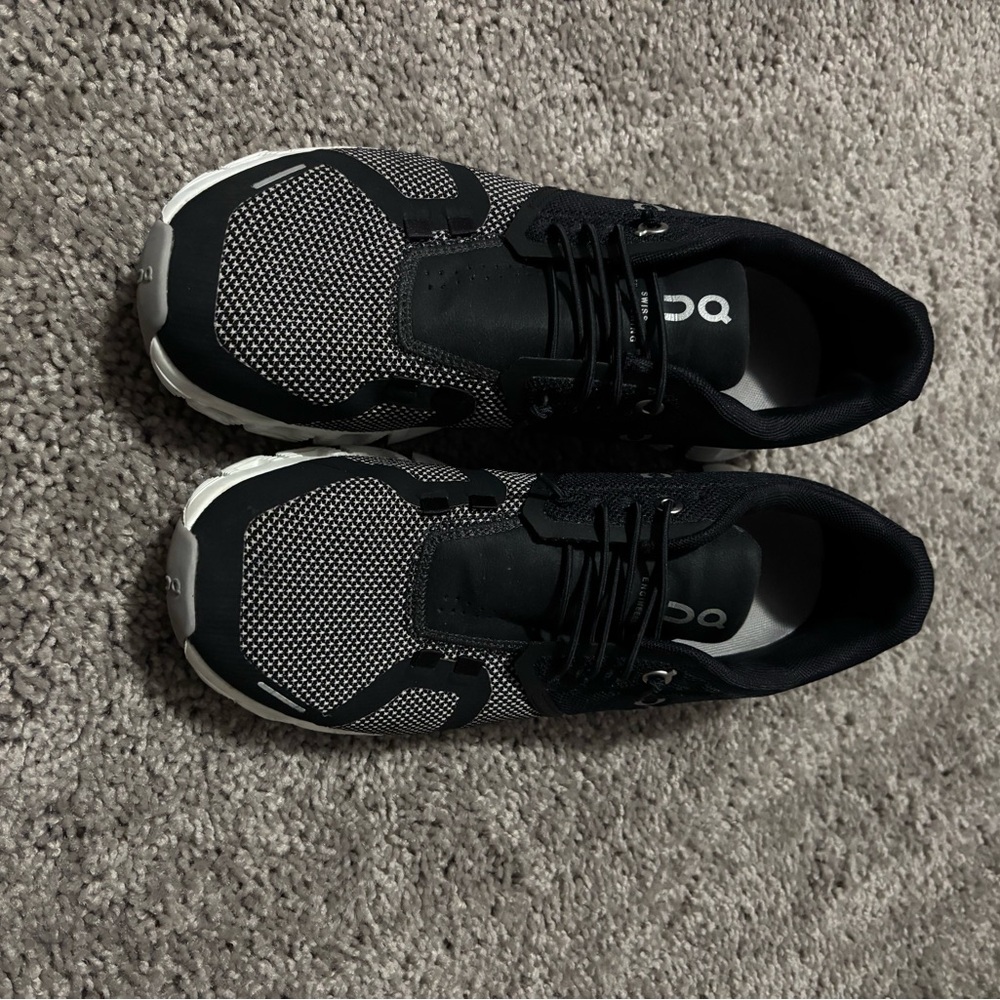 On Running Black and White Athletic Shoes